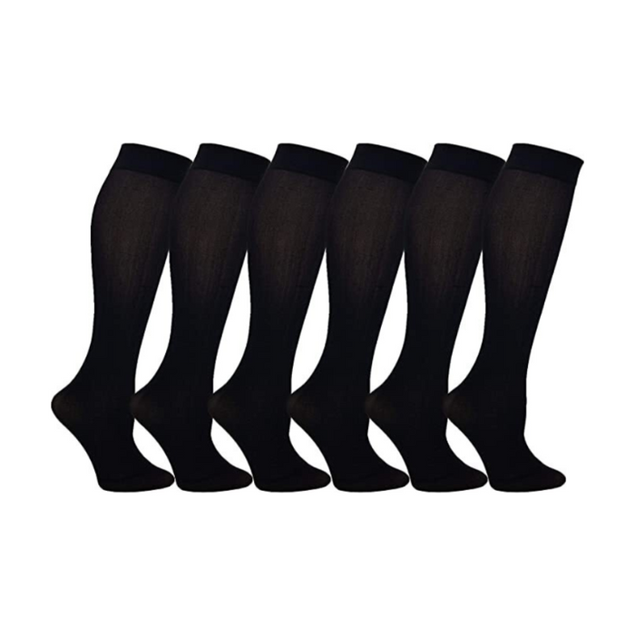 Unisex Knee-Length Compression Socks 6 Pairs