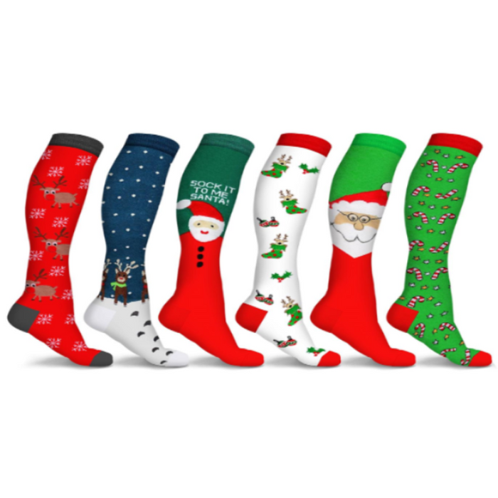 Holiday Fun Knee High Compression Socks (3-Pairs)