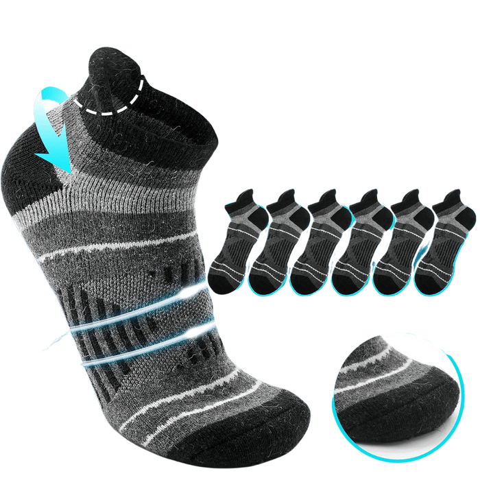 6 Pairs Of Cushioned Hiking And Running Plantar Socks