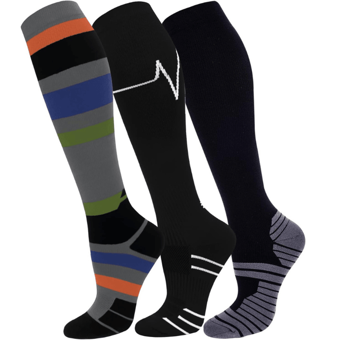 3 Pairs Of Stretchable Compression Socks For Everyday Wear