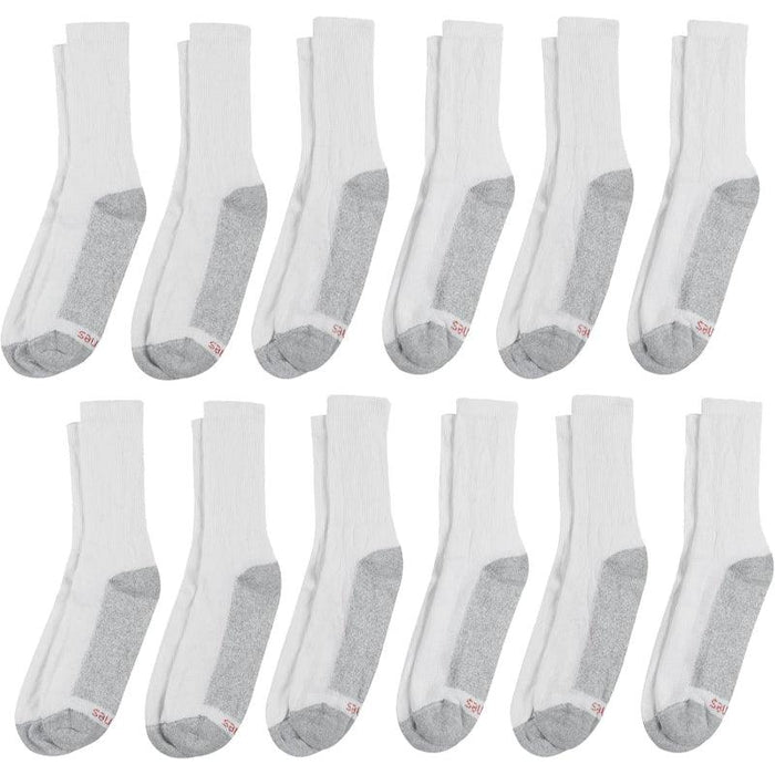 12 Pair Pack Double Tough Crew Toe Socks