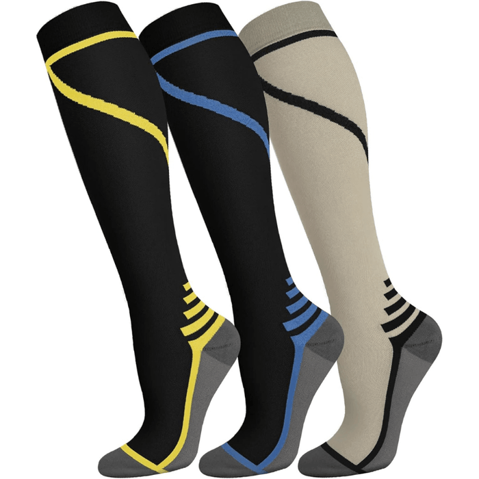 3 Pairs Of Stretchable Compression Socks For Everyday Wear