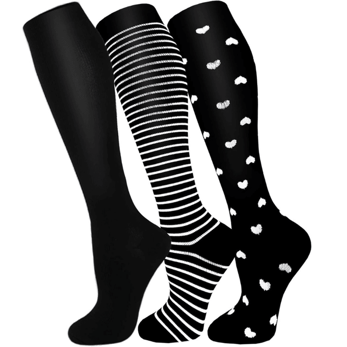 3 Pairs Of Stretchable Compression Socks For Everyday Wear