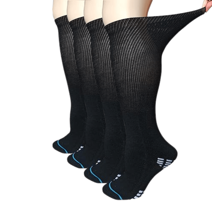 4 Pair Extra Wide Orthopedic Socks For Comfort