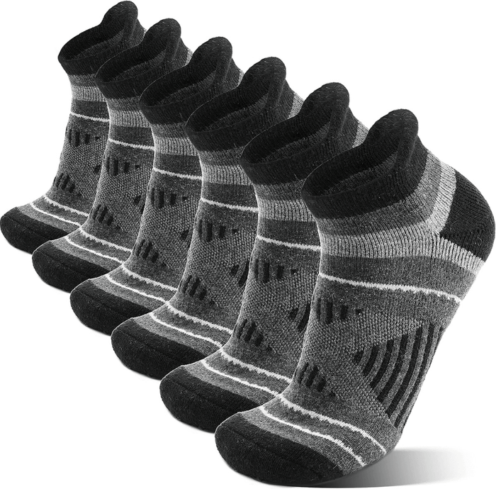 6 Pairs Of Cushioned Hiking And Running Plantar Socks