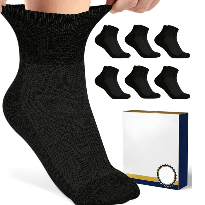 6 Pairs Quarter Length Neuropathy Socks For Comfort