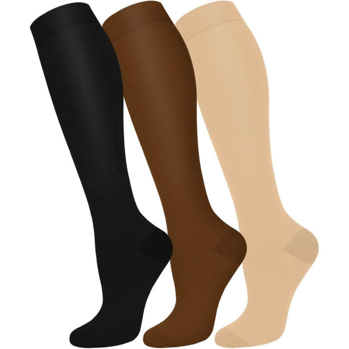 3 Pairs Copper Antimicrobial Socks – Support and Compression