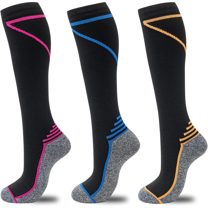 3 Pairs Circulation Support Compression Socks