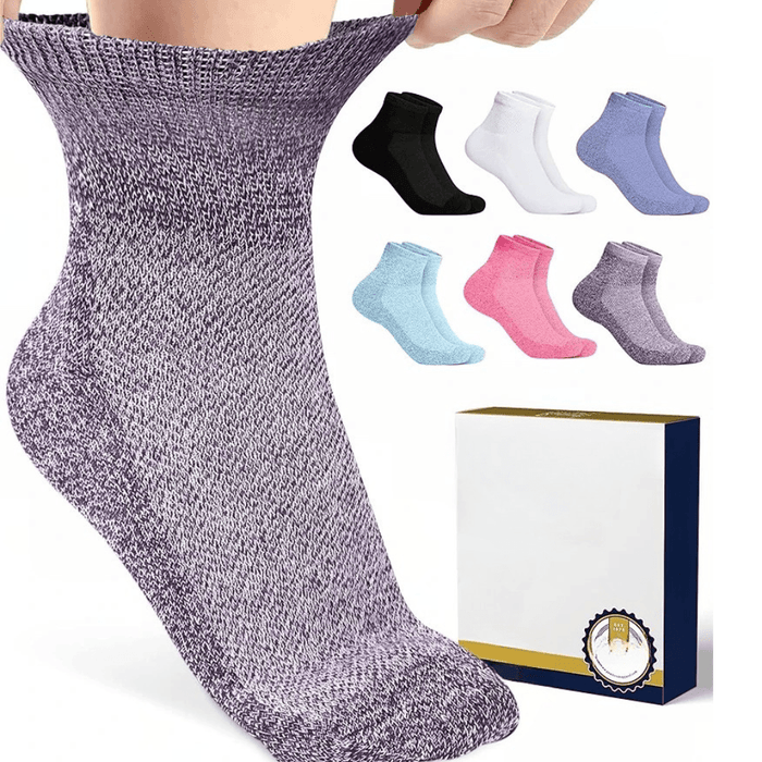 6 Pairs Quarter Length Neuropathy Socks For Comfort