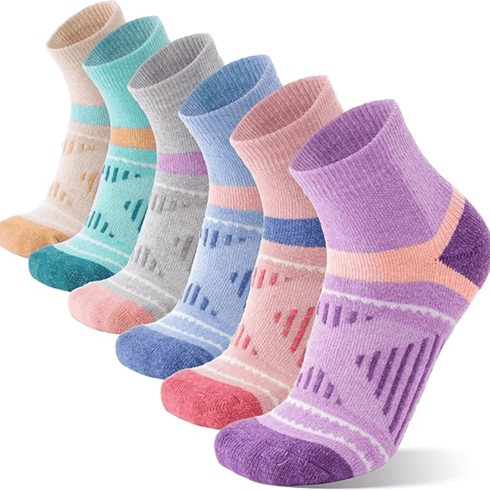 6 Pairs Of Cushioned Hiking And Running Plantar Socks