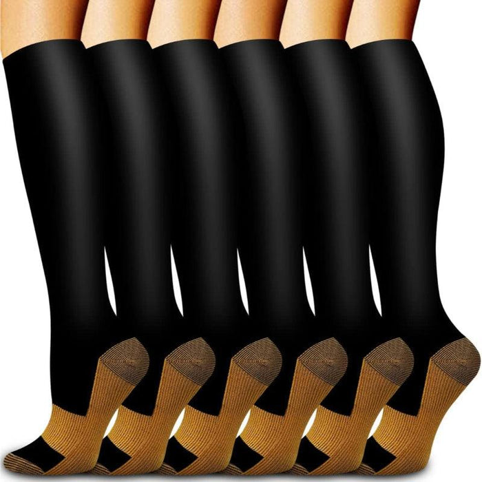 6 Pack Copper Compression Socks