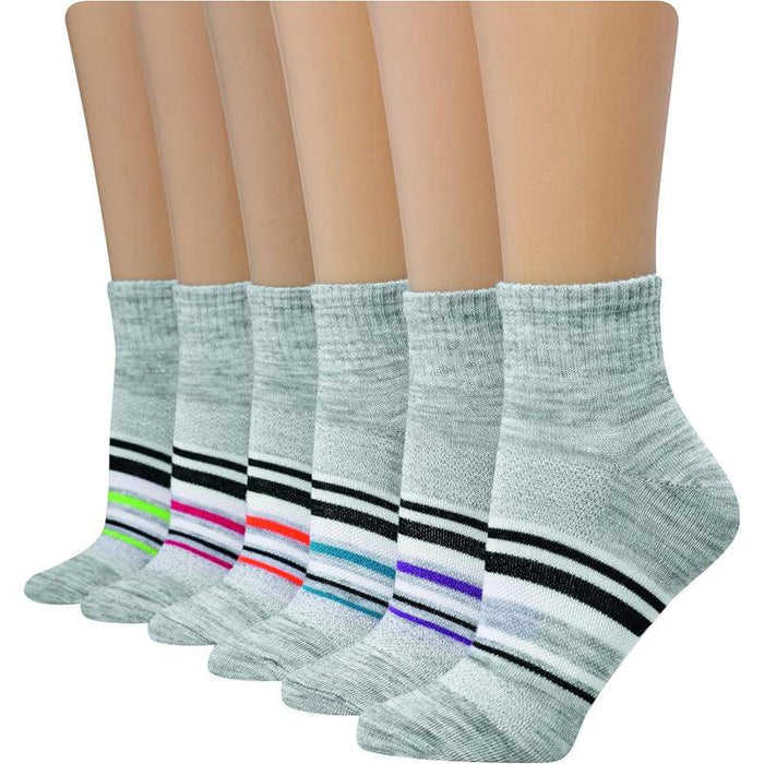 6 Pair Ventilated Ankle Support Socks