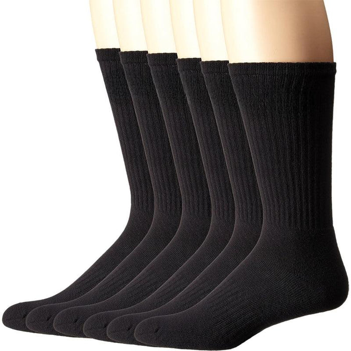 6 Pairs Cushioned Crew Toe Socks