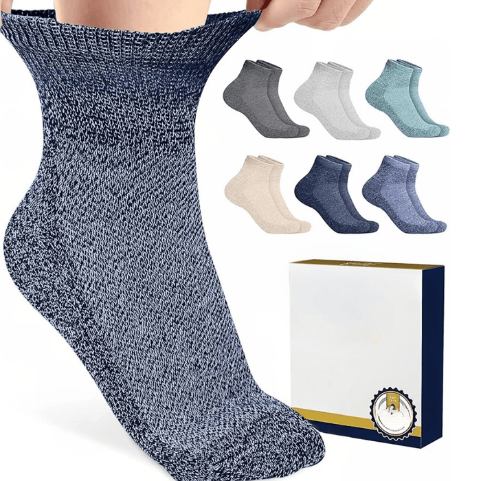 6 Pairs Quarter Length Neuropathy Socks For Comfort