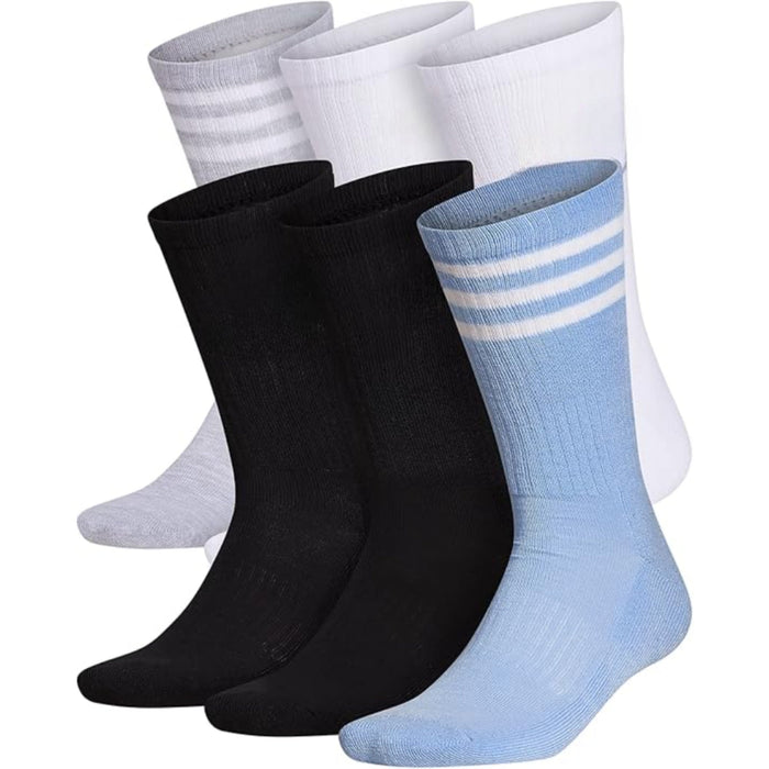 6 Pairs Versatile Cushioned Crew Socks