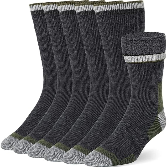 Pack Of 6 Pair Heavy Duty Thermal Wool Cushioned Socks