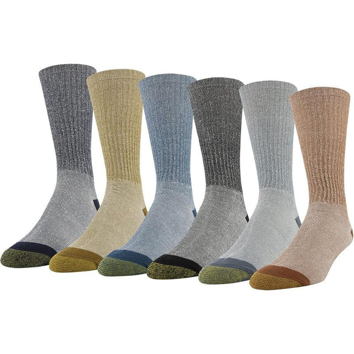 6 Pack Of Moisture Control Crew Socks for Everyday Use