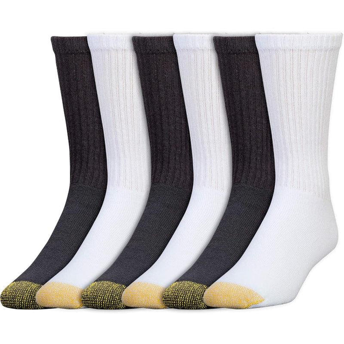 6 Pack Of Moisture Control Crew Socks for Everyday Use