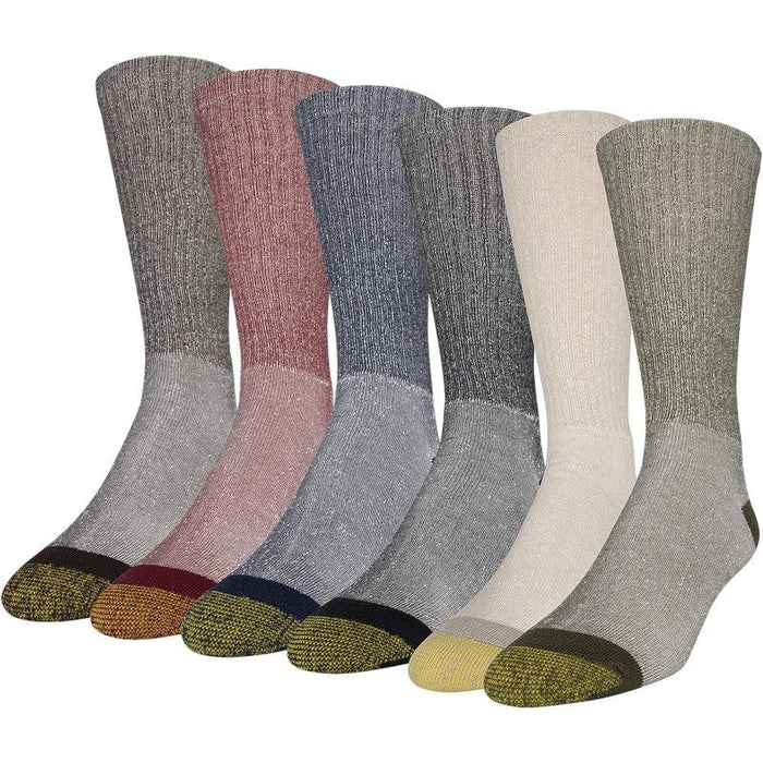 6 Pack Of Moisture Control Crew Socks for Everyday Use