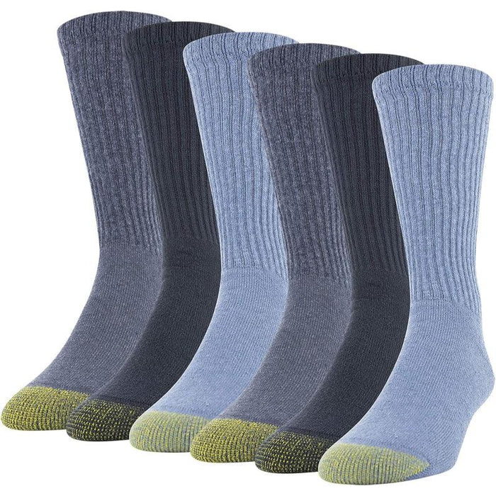 6 Pack Of Moisture Control Crew Socks for Everyday Use