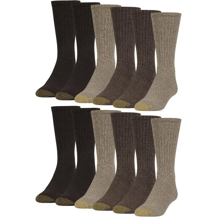 Pack Of 12 Harrington Toe Crew Socks