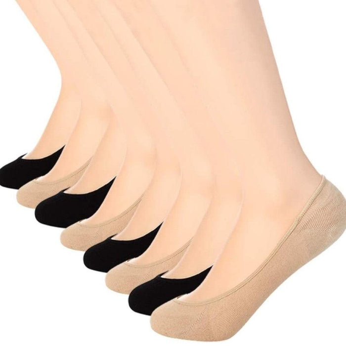 Pack Of 8 No Show Non Slip Socks