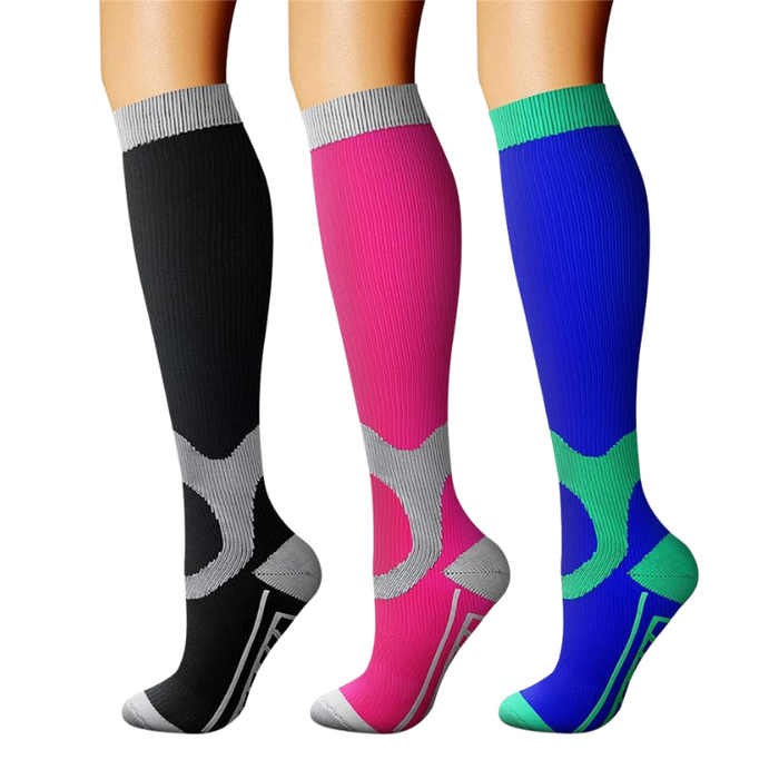 Pack Of 3 Minimalistic Style Athletic High Compression Socks