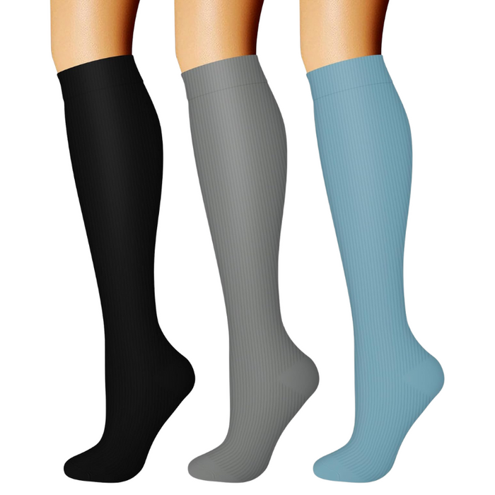 Pack Of 3 Minimalistic Style Athletic High Compression Socks