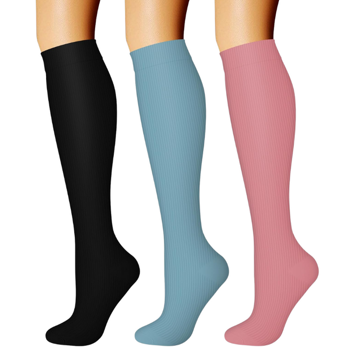 Pack Of 3 Minimalistic Style Athletic High Compression Socks