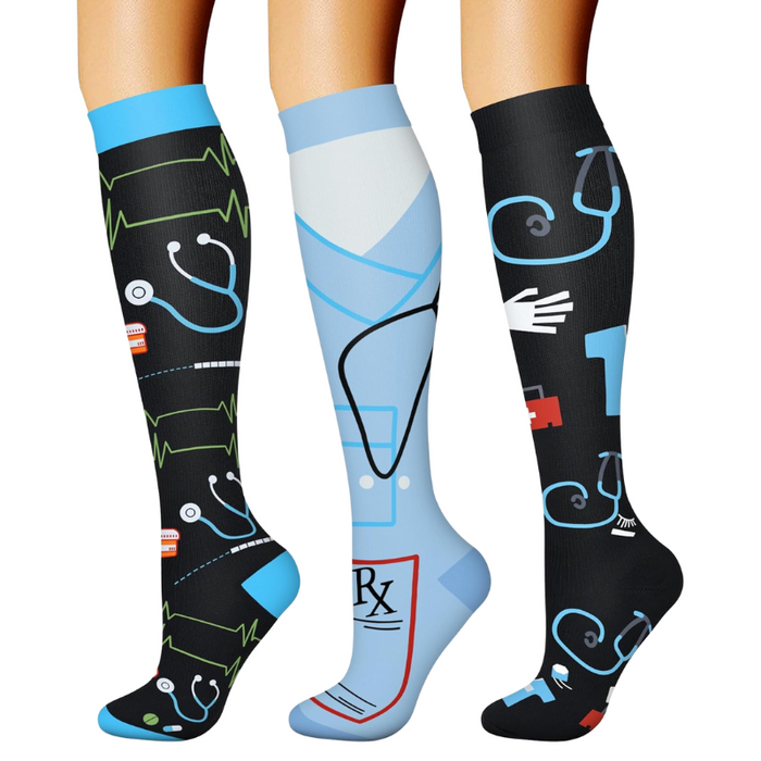 Pack Of 3 Minimalistic Style Athletic High Compression Socks