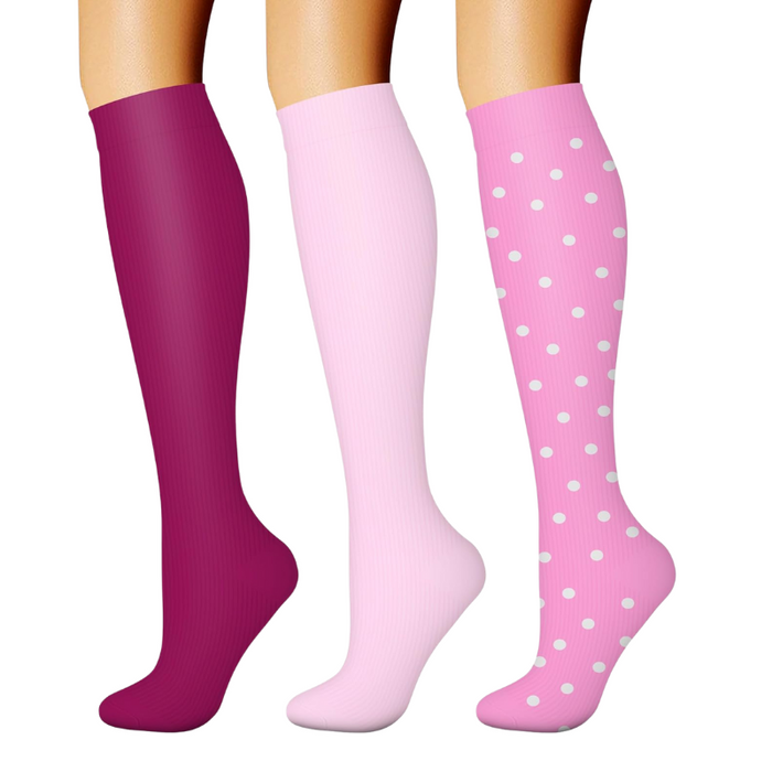 Pack Of 3 Minimalistic Style Athletic High Compression Socks