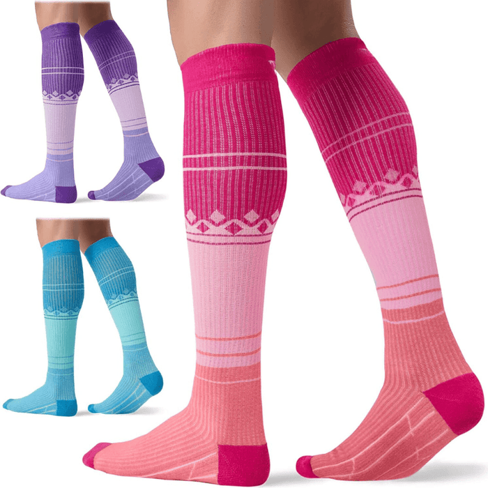 Pack Of 3 Solid Design Compression Socks