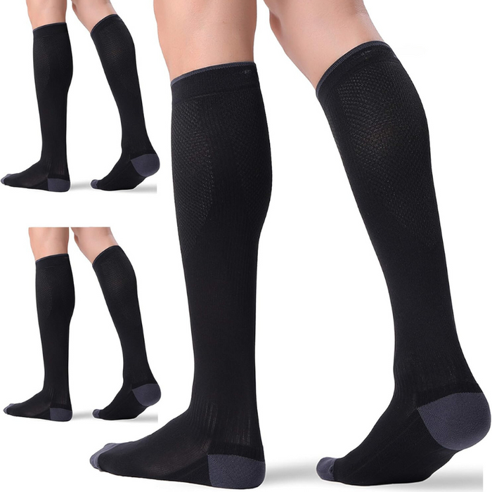 Pack Of 3 Solid Pattern Compression Socks