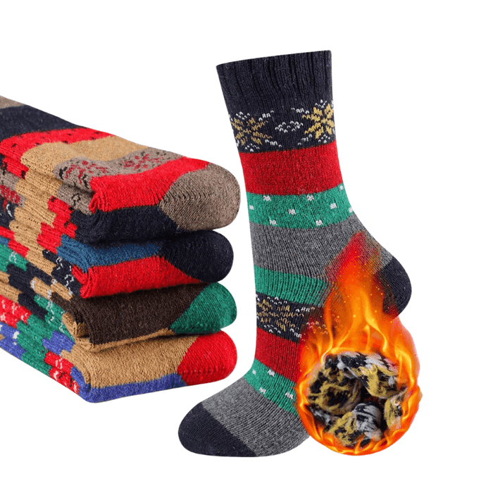 5 Pairs Designed Crew Heated Socks