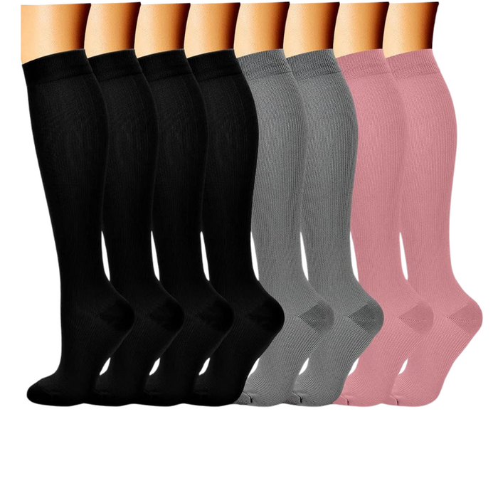 Pack Of 8 Printed Pattern Compression Socks