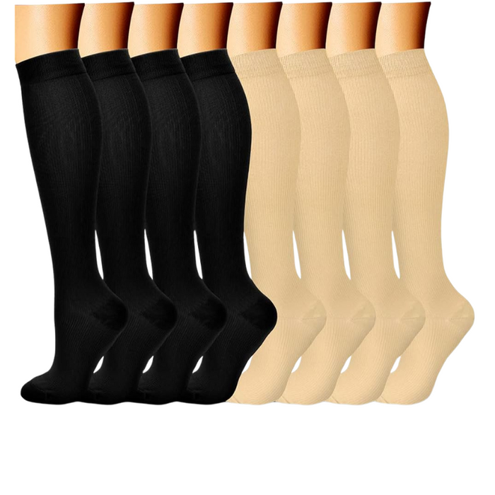 Pack Of 8 Printed Pattern Compression Socks