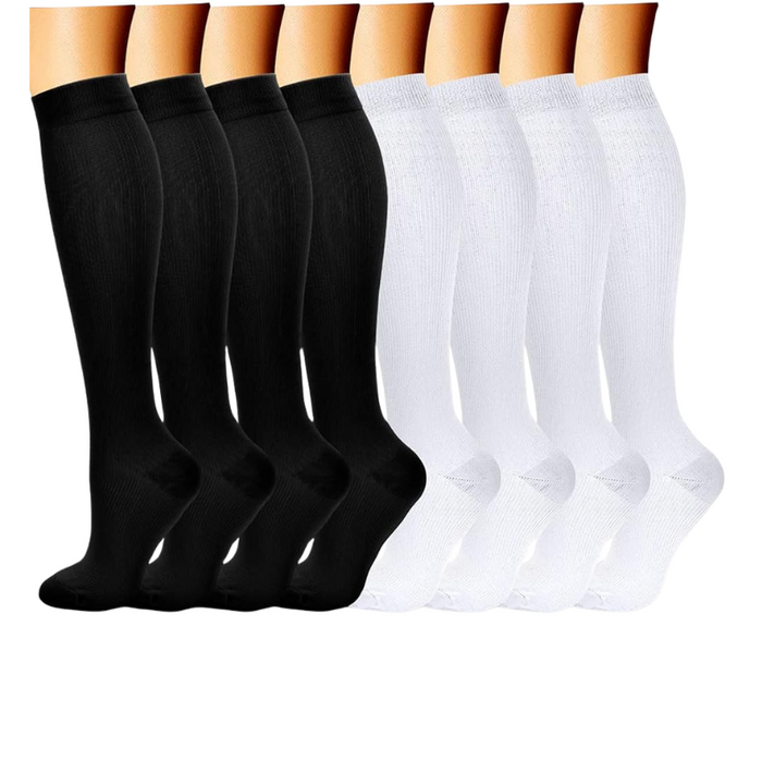 Pack Of 8 Printed Pattern Compression Socks