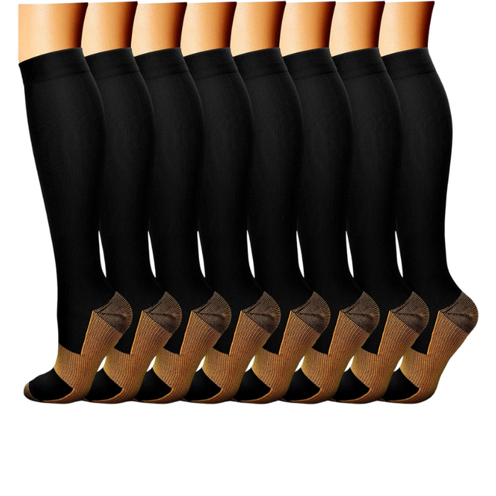 Pack Of 8 Printed Pattern Compression Socks