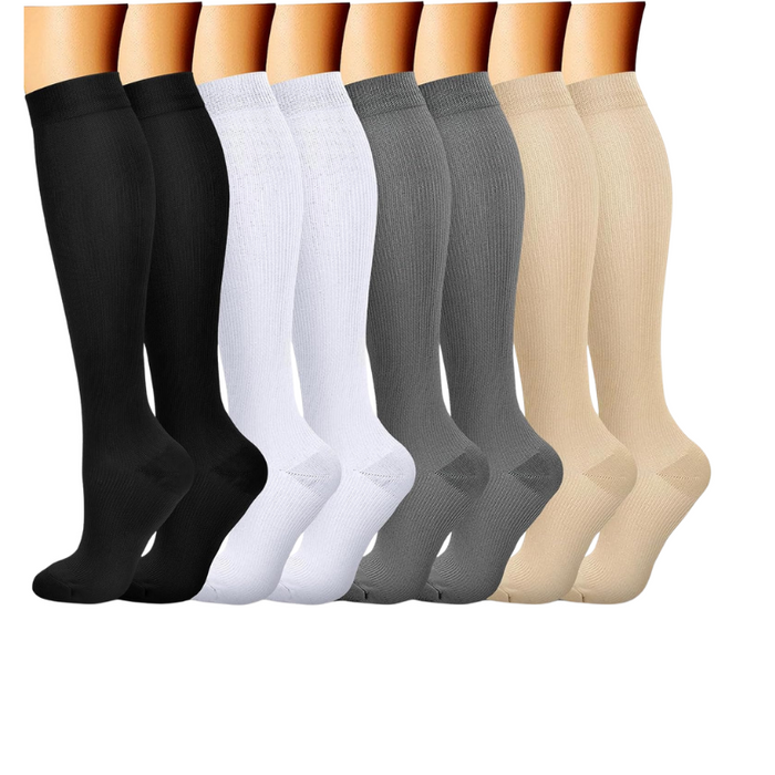 Pack Of 8 Printed Pattern Compression Socks