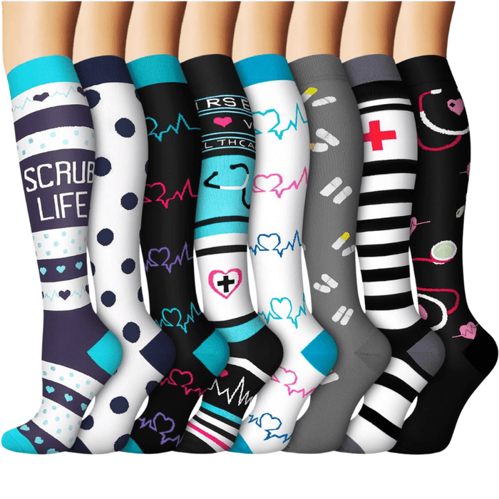 Pack Of 8 Running Compression Socks