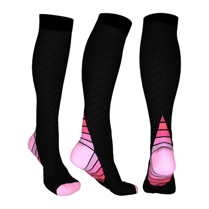 Solid Pattern Athletic Style Compression Socks