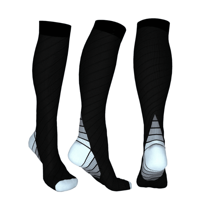 Solid Pattern Athletic Style Compression Socks