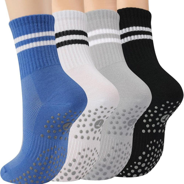 Yoga Crew Toe Socks With Grippers Pack Of 4