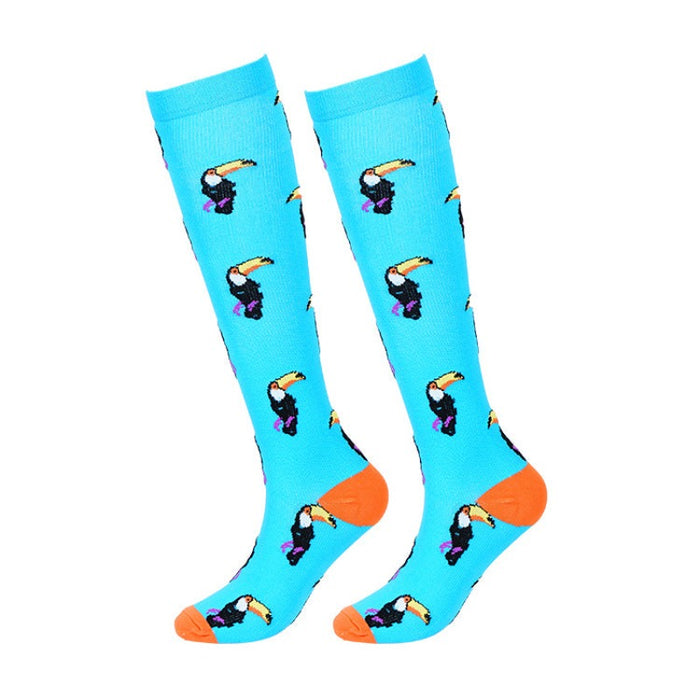 Spring Summer Animal Cartoon Compression Socks 7 Pairs