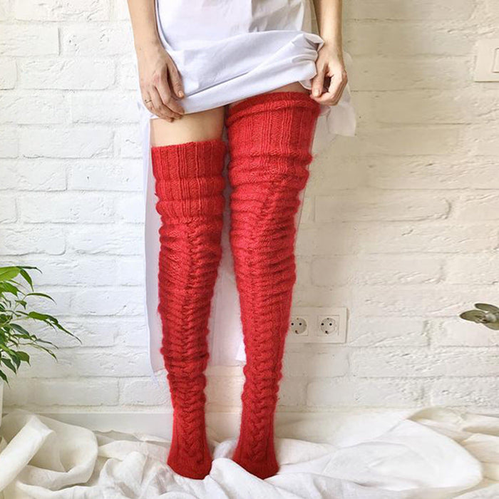 Warm And Cosy Over-Knee Knitted Socks