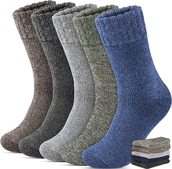 Warm Winter Socks | Thermal Merino Wool Socks For Men - Pack Of 5