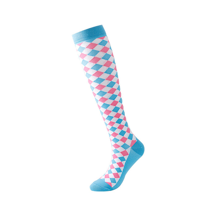Knee-length Plaid Stockings Preppy Over-The-Knee Socks - 6 Pairs