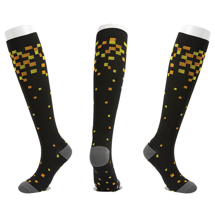 6 Pairs Fashion Sports Running Compression Socks