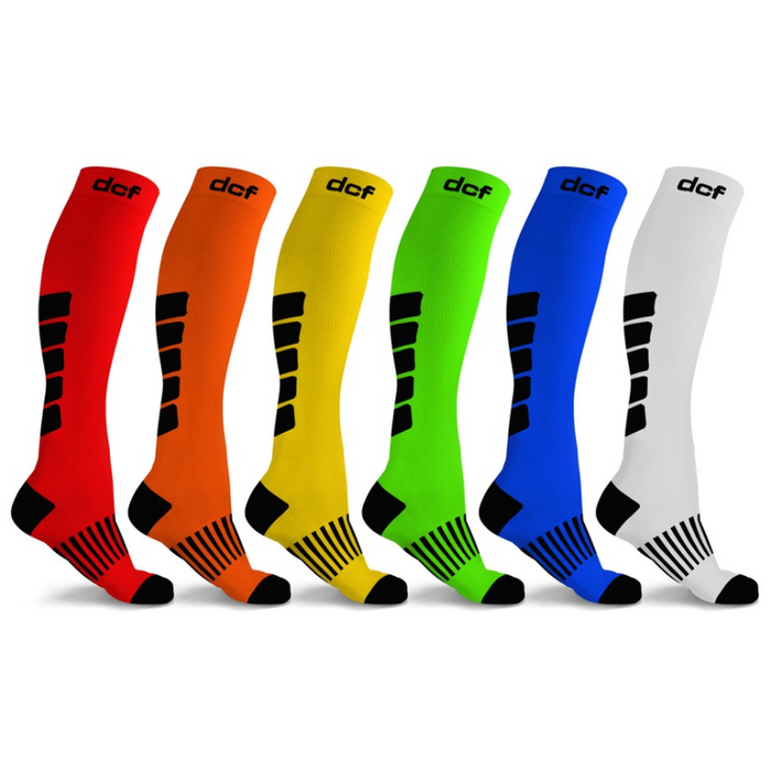 6 Pair Mid-Calf Compression Socks For Men & Women