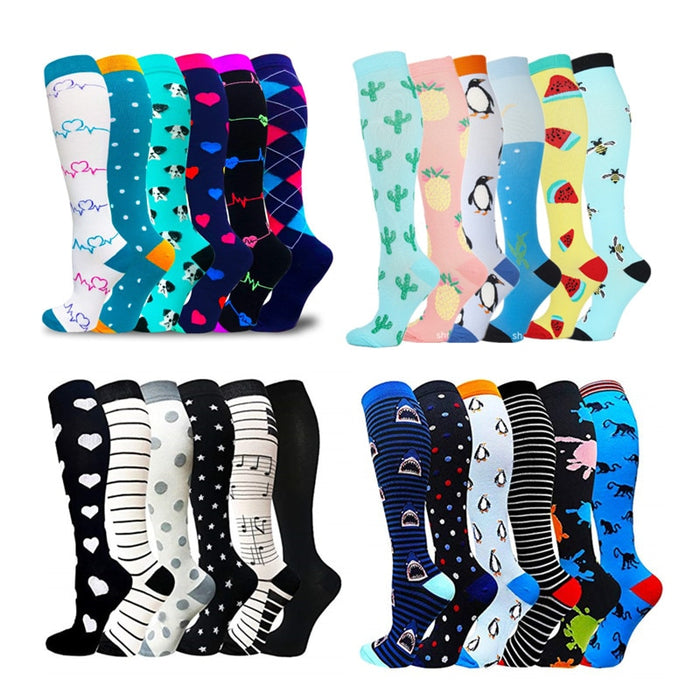 Compression Socks For Men & Women Knee High 30mmHg - Pack of 12